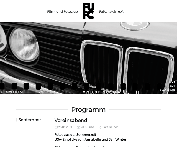 Webseite Film- und Fotoclub Falkenstein e.V.